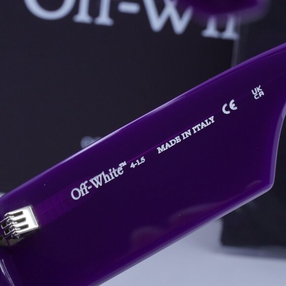 Off-White OERI141 CARY 3707 Rectangle Sunglasses – Purple/Grey - Picture 8 of 10